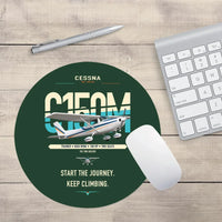 Thumbnail for Cessna 150M design on dark green round mouse pad