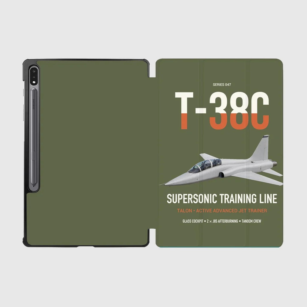 T-38C Talon design on green army samsung tablet tablet case