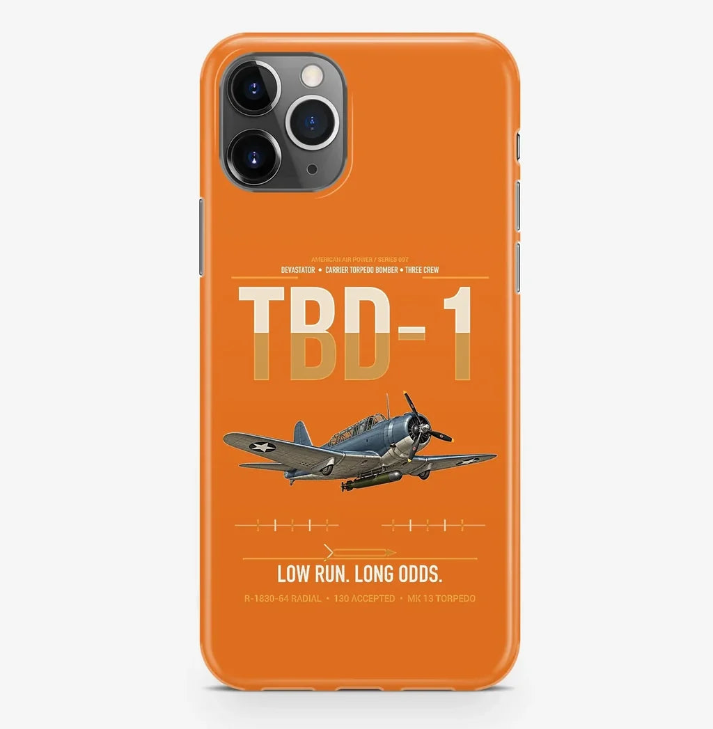 TBD-1 Devastator design on orange magsafe iphone case, for iPhone Pro Max