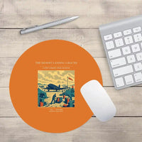 Thumbnail for VINTAGE G4517 - The Desert Landing Ground - Designed Mouse Pads design on orange round