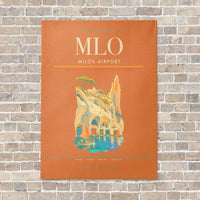 Thumbnail for Milos Airport MLO vertical canvas print - no frame - orange background