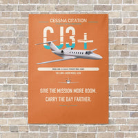 Thumbnail for Cessna Citation CJ3+ vertical canvas print - no frame - orange background