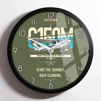 Thumbnail for Cessna 150M design on green army framed wall clock