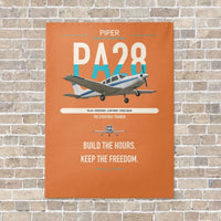 Thumbnail for Piper PA-28 Cherokee vertical canvas print - no frame - orange background