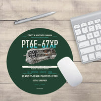 Thumbnail for PT6E-67XP design on dark green round mouse pad