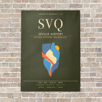 Thumbnail for Seville Airport SVQ - Canvas Framed - Green Army