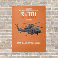 Thumbnail for Sikorsky S-70i FIREHAWK vertical canvas print - no frame - orange background