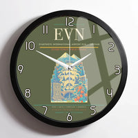 Thumbnail for Zvartnots International Airport (EVN) design on green army framed wall clock