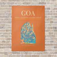 Thumbnail for Genoa Cristoforo Colombo Airport GOA vertical canvas print - no frame - orange background