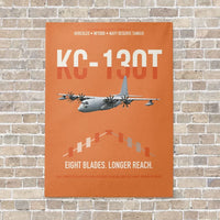 Thumbnail for KC-130T NP2000 vertical canvas print - no frame - orange background
