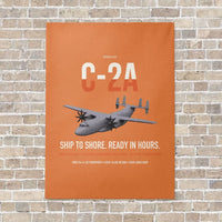 Thumbnail for C-2A Greyhound vertical canvas print - no frame - orange background