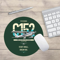 Thumbnail for Cessna 152 design on dark green round mouse pad