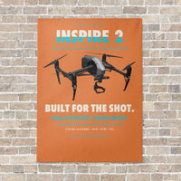 Thumbnail for DJI Inspire 2 vertical canvas print - no frame - orange background