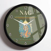 Thumbnail for Dr. Babasaheb Ambedkar International Airport (NAG) design on green army framed wall clock