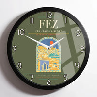 Thumbnail for Fes (FEZ) design on green army framed wall clock