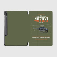 Thumbnail for Bell 407GXi design on green army samsung tablet tablet case