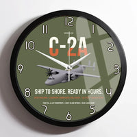 Thumbnail for C-2A Greyhound design on green army framed wall clock