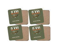 Thumbnail for Fokker D.XXI — Dutch LVA aircraft 221 design on green army 4 pieces set coaster