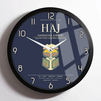 Thumbnail for Hannover Airport HAJ Wall-Clock Framed - Navy Blue