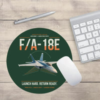 Thumbnail for F-A-18E Super Hornet design on dark green round mouse pad