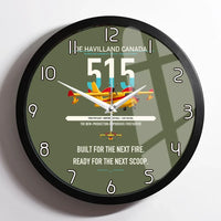 Thumbnail for De Havilland Canadair 515 design on green army framed wall clock
