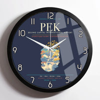 Thumbnail for Beijing Capital International Airport PEK Wall-Clock Framed - Navy Blue