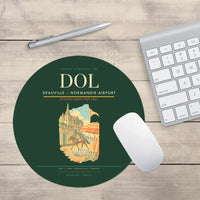 Thumbnail for Deauville – Normandie Airport (DOL) design on dark green round mouse pad