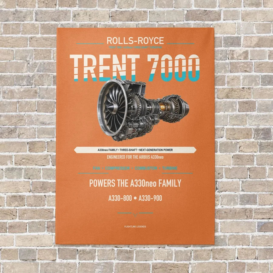 TRENT 7000 vertical canvas print - no frame - orange background