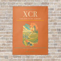 Thumbnail for Châlons-Vatry Airport XCR vertical canvas print - no frame - orange background