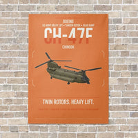 Thumbnail for Boeing CH-47F Chinook vertical canvas print - no frame - orange background