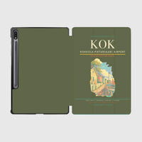 Thumbnail for Kokkola-Pietarsaari Airport (KOK) design on green army samsung tablet tablet case