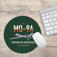 Thumbnail for MQ-9A Reaper design on dark green round mouse pad