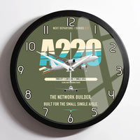 Thumbnail for Airbus A220-300 design on green army framed wall clock