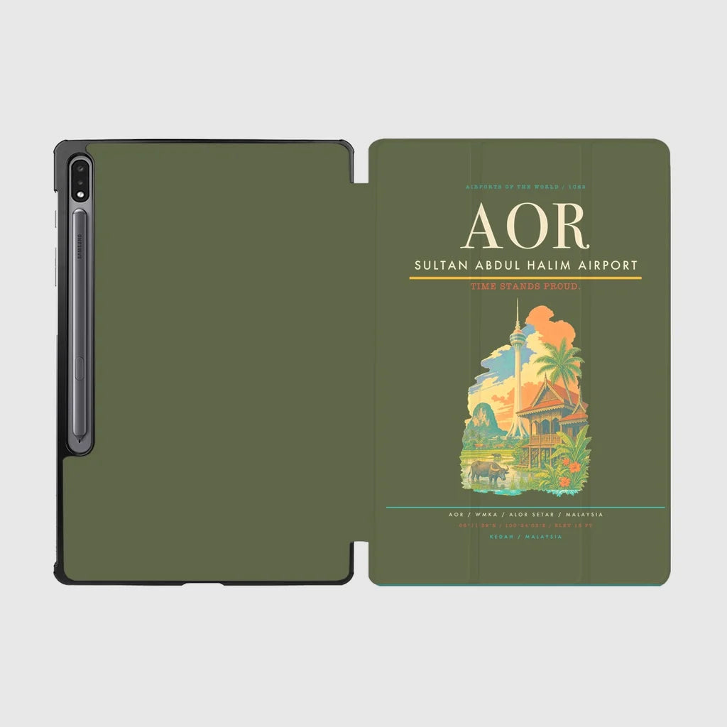 Sultan Abdul Halim Airport (AOR) design on green army samsung tablet tablet case