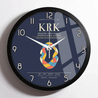 Thumbnail for Krakow John Paul II International Airport KRK Wall-Clock Framed - Navy Blue