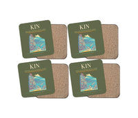 Thumbnail for Norman Manley International Airport (KIN) design on green army 4 pieces set coaster