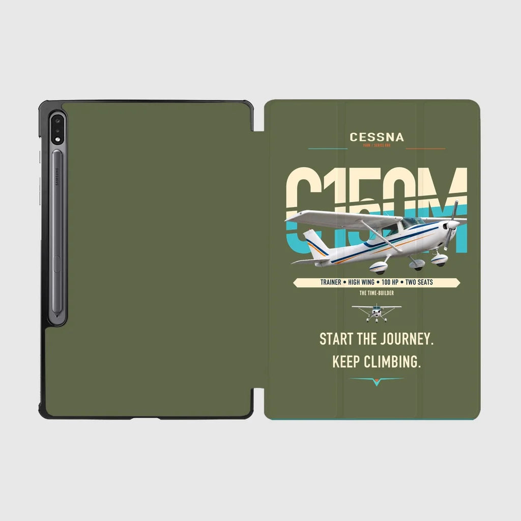 Cessna 150M design on green army samsung tablet tablet case