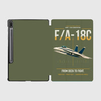 Thumbnail for F-A-18C Hornet design on green army samsung tablet tablet case