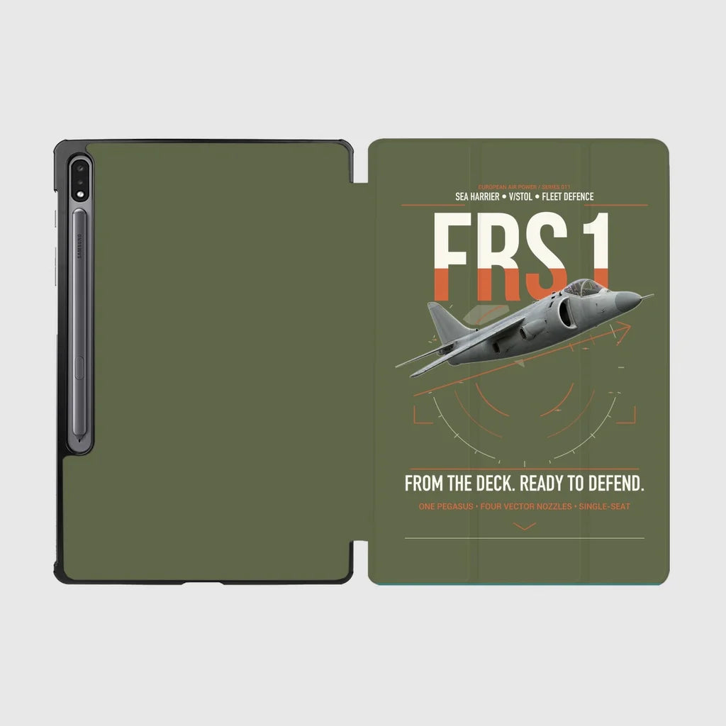 British Aerospace Sea Harrier FRS.1 design on green army samsung tablet tablet case
