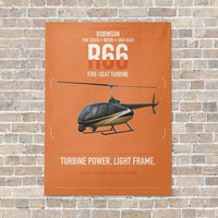 Thumbnail for Robinson R66 vertical canvas print - no frame - orange background