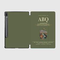 Thumbnail for Albuquerque International Sunport (ABQ) design on green army samsung tablet tablet case