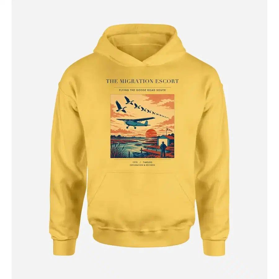 VINTAGE G4448 - The Migration Escort - Premium Hoodie design on yellow premium