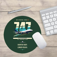 Thumbnail for Boeing 747SP design on dark green round mouse pad