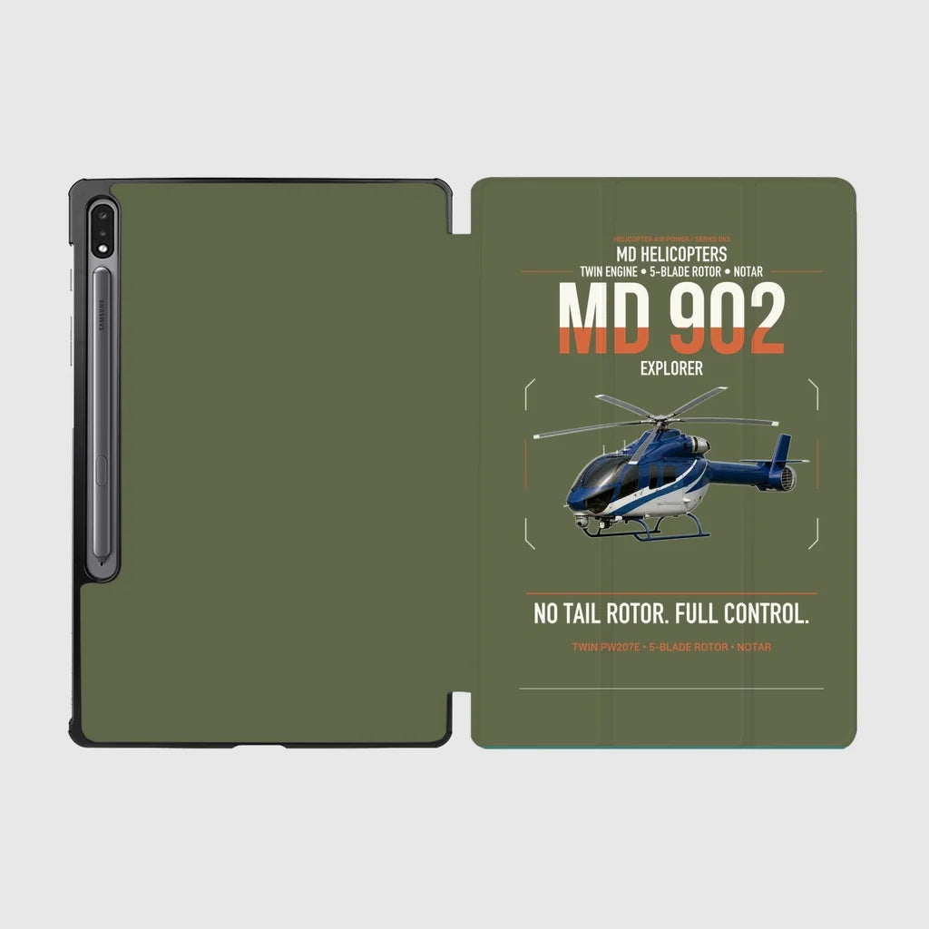 MD Helicopters MD 902 Explorer design on green army samsung tablet tablet case