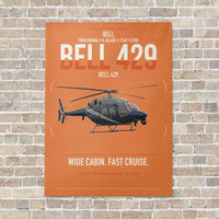 Thumbnail for Bell 429 vertical canvas print - no frame - orange background