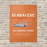 Thumbnail for Saab GlobalEye vertical canvas print - no frame - orange background