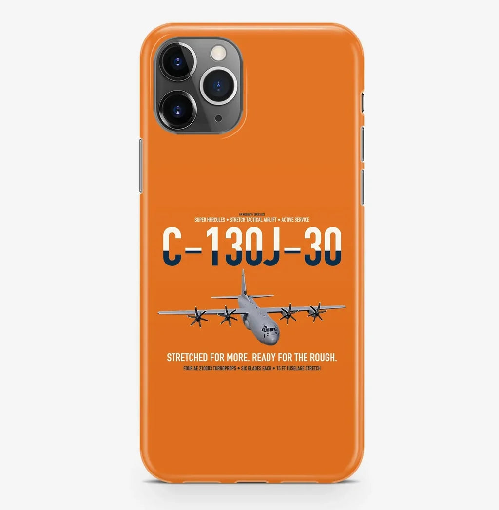 C-130J-30 Super Hercules design on orange magsafe iphone case, for iPhone Pro Max