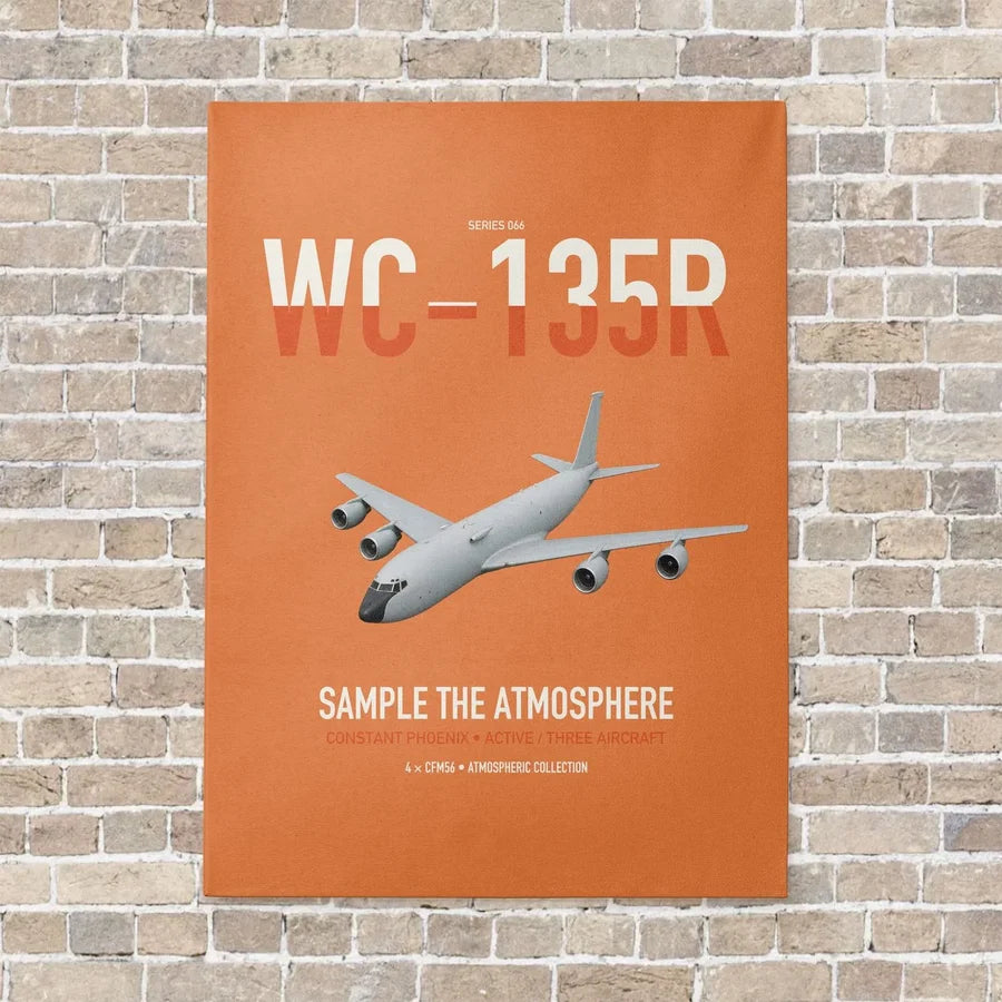 WC-135R Constant Phoenix vertical canvas print - no frame - orange background