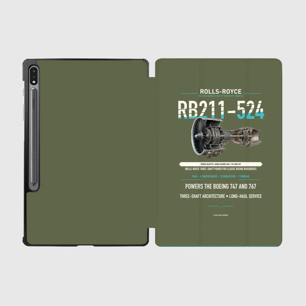RB211-524 design on green army samsung tablet tablet case