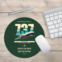 Thumbnail for Boeing 737-400 Classic design on dark green round mouse pad